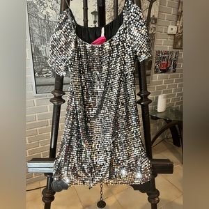 Silver Payette Christmas dress